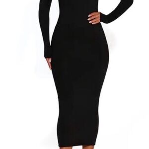 Naked Wardrobe Black Long Sleeve Dress - NWT